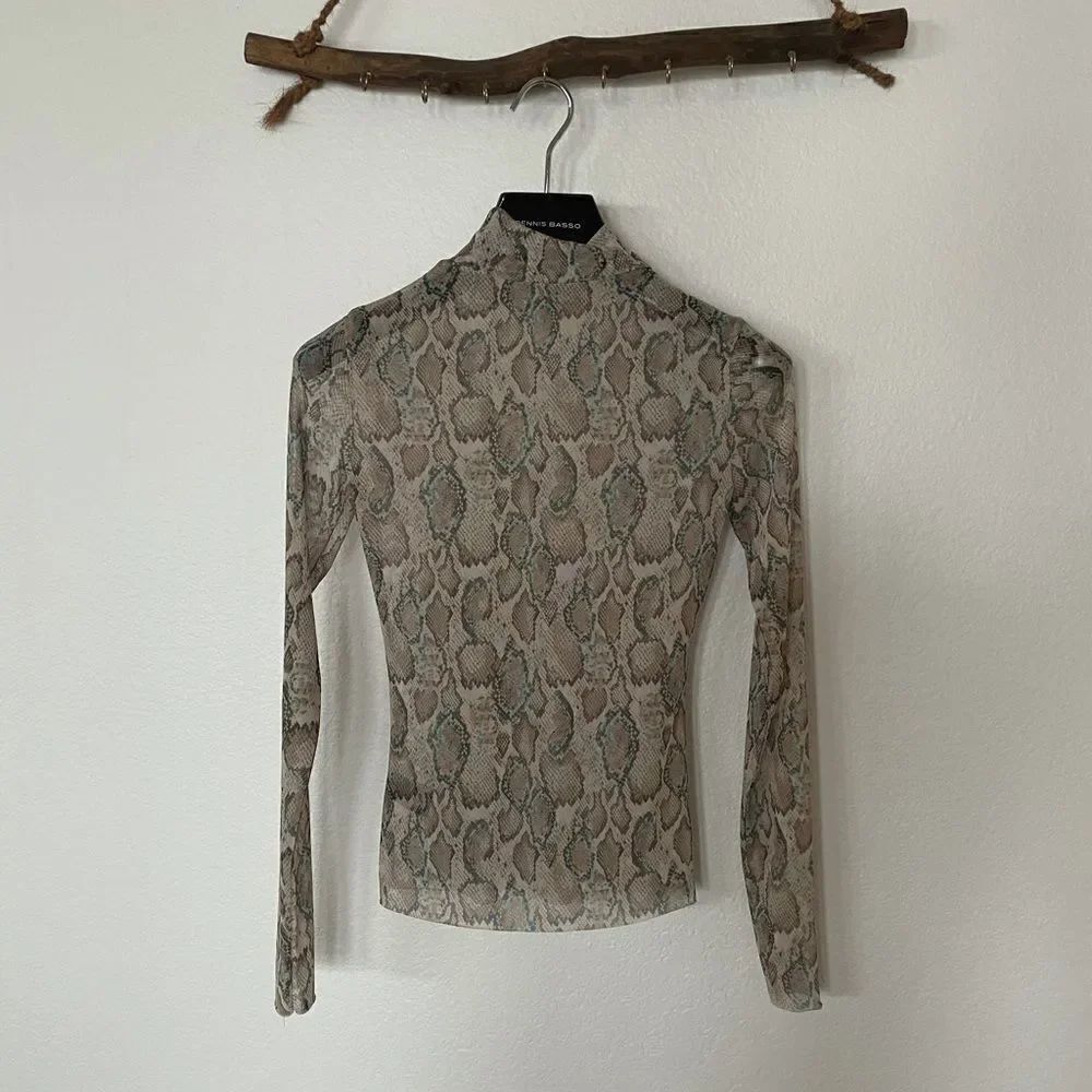 Snake print sheer top